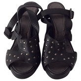 Thumbnail for your product : Givenchy 100% Authentic Black Leather Silver Stud Detail Platform Sandals Heels