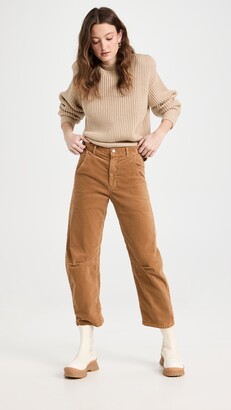 Corette cotton-blend velvet straight-leg pants