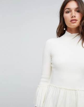 Ted Baker Pleat Rib Detail Sweater