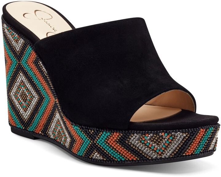 Black Wedge Jessica Simpson Sandals | ShopStyle