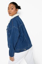 Thumbnail for your product : boohoo Petite Borg Lined Denim Jacket