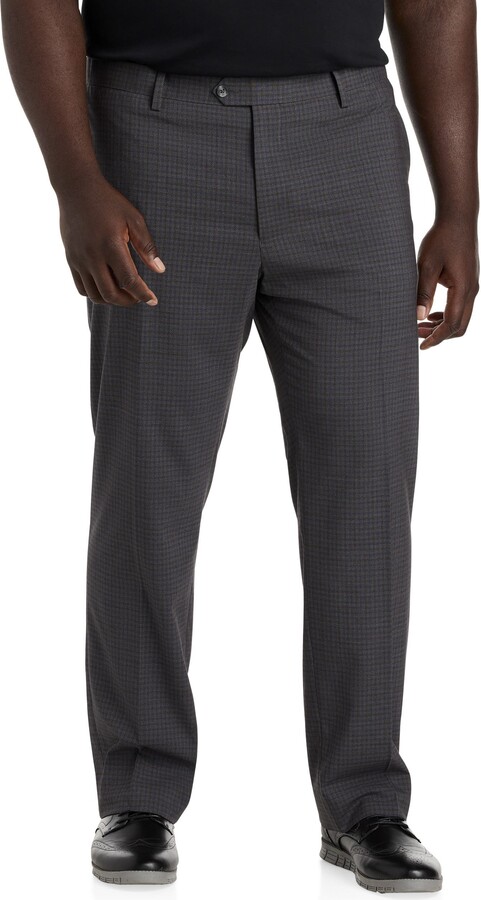 Oak Hill by DXL Waist-Relaxer Mini Plaid Dress Pants