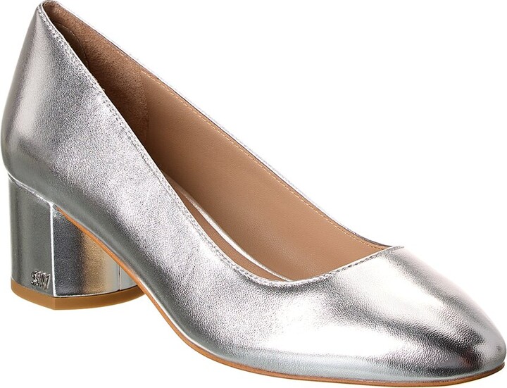 Stuart Weitzman Bridget 50 Block Leather Pump