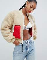 Thumbnail for your product : Tommy Jeans borg reversible bomber jacket