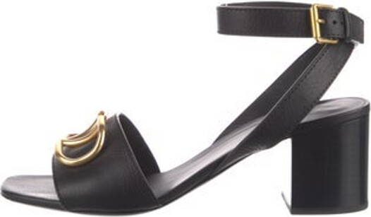 Valentino Leather Sandals Black Buckle Closure at Ankles Unfortunately, due to restrictions, this item may not be eligible for shipping in all areas.