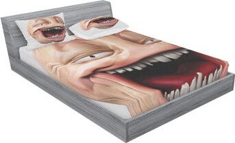 Ambesonne Poker Face Guy Meme Laughing Mock Person Sheet Set