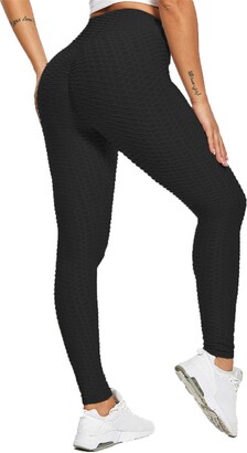 SotRong Tiktok Leggings UK Womens Honeycomb Scrunch Gym Leggings High  Waisted Tummy Control Cropped Yoga Pants Butt Lift Workout Running Tights  Black S - ShopStyle