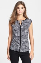Thumbnail for your product : Vince Camuto 'Glacier Leopard' Keyhole Top