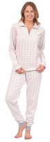 Thumbnail for your product : Patricia from Paris Women's Cozy Fleece Long Sleeve Button Up Lounge Pajama Set (Pink Dots Button-Up,)