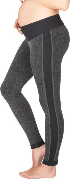 Modern Eternity ModernEternityEllaActivewearSeamlessMaternityLeggingsGreyJacquardSmall