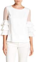 Thumbnail for your product : Gracia Tiered Mesh Sleeve Blouse