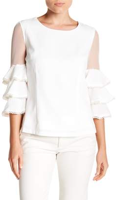 Gracia Tiered Mesh Sleeve Blouse