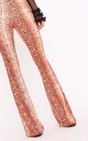 Thumbnail for your product : PrettyLittleThing Mandarin Snake Print Slinky Flares