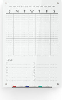 Audio-Visual Direct Wall Mounted Glass Board, 24" x 36"