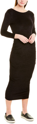 James Perse Fitted Low Back Velvet Midi Dress