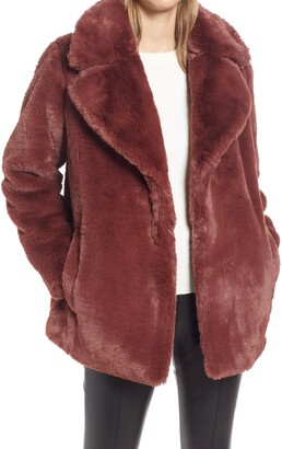 halogen faux fur coat