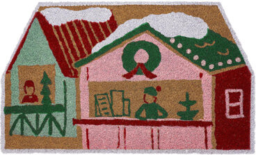 Hallmark Multi House Holiday Outdoor Coir Doormat, 18" X 30"