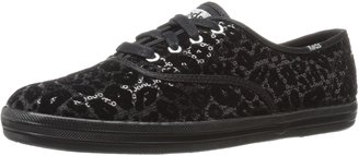 Keds Women's CHAMPION LEOPARD FLOCKED SEQUIN Fashion Sneakers