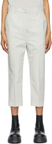 Thumbnail for your product : Rick Owens Off-White Poplin Cropped Trousers