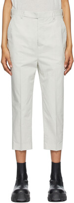 Rick Owens Off-White Poplin Cropped Trousers