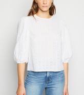 Thumbnail for your product : New Look Broderie Puff Sleeve Top