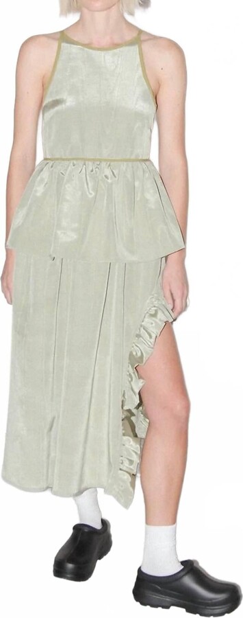 KkCo Peplum Wrap Apron Skirt In Sage