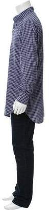 Thom Browne Plaid Button-Up Shirt navy Plaid Button-Up Shirt