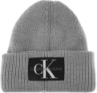 Calvin Klein Jeans Knit Beanie Hat Grey - ShopStyle