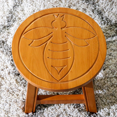 Latitude Run Carved Wooden Step Stool Queen Bee