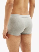Thumbnail for your product : Sunspel Pack Of Two Cotton-blend Boxer Briefs - Grey