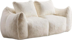 Wrought Studio Ultra Soft and Cozy Giant Bean Bag Couch for Adults, Ideal for Relaxing with Family, Friends or Pets in Indoor Spaces