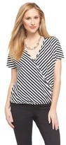 Thumbnail for your product : WD.NY WD·NY Black Women's Knit Stripe Wrap Tee Black