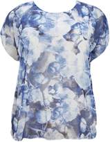 Thumbnail for your product : Evans Pale Blue Printed Cape Top