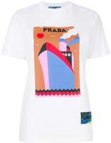 Thumbnail for your product : Prada logo boat-print T-shirt
