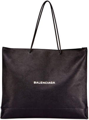 Balenciaga Men's Large East-West Tote Bag, Black/White