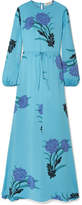 Diane von Furstenberg - Printed Silk-blend Maxi Dress - Light blue