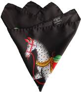 Thumbnail for your product : House of Gharats - Kalighat Horse Silk Pocket Square Black