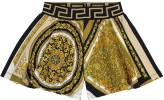 Versace Children Barocco Mosaic cotton jersey shorts