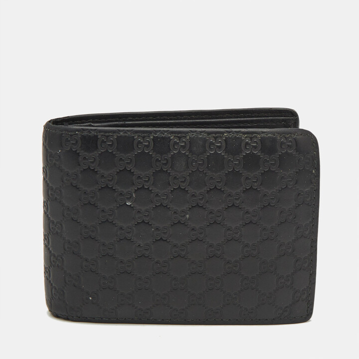 Gucci Black Microguccissima Leather Bifold Compact Wallet