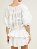 Thumbnail for your product : Innika Choo Floral-embroidered Fil-coupe Ramie Blouse - Womens - White