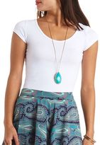 Thumbnail for your product : Charlotte Russe Caged-Back Cap Sleeve Tee