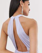 Thumbnail for your product : ASOS DESIGN Tall Halter Pleated Waisted Maxi Dress