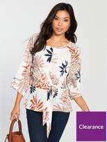 Thumbnail for your product : Wallis Palm Tie Front Top - Ivory