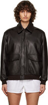 Thumbnail for your product : HommeGirls Brown Paneled Leather Bomber Jacket