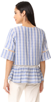 Thumbnail for your product : Liv Mode Lace Up Stripe Top