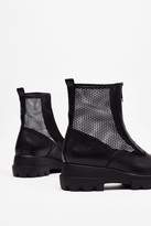 Thumbnail for your product : Nasty Gal Womens Mesh is More Zip Sock Boots - Black - 4