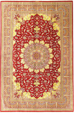Pasargad NY Fine Hand knotted Persian Pure silk Qum rug 6'6'' X 10'1''