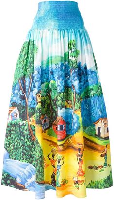 Stella Jean landscape print maxi skirt