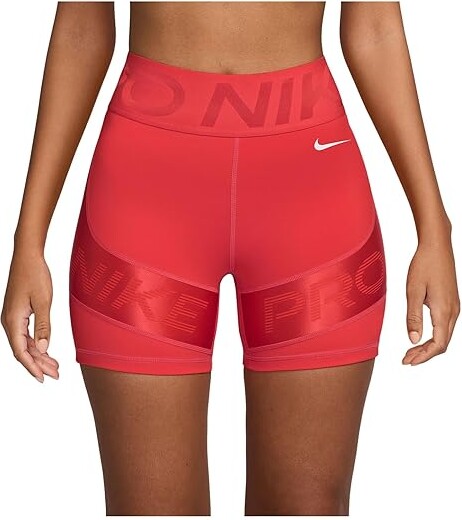 Nike Pro Sculpt Dri-fit High-waisted 5 Biker Shorts Women's Shorts Light Crimson/Ember Glow/White : XL (US 16-18) 5, Polyester/Spandex