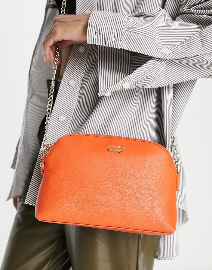 Paul Costelloe chain strap crossbody bag in orange ShopStyle